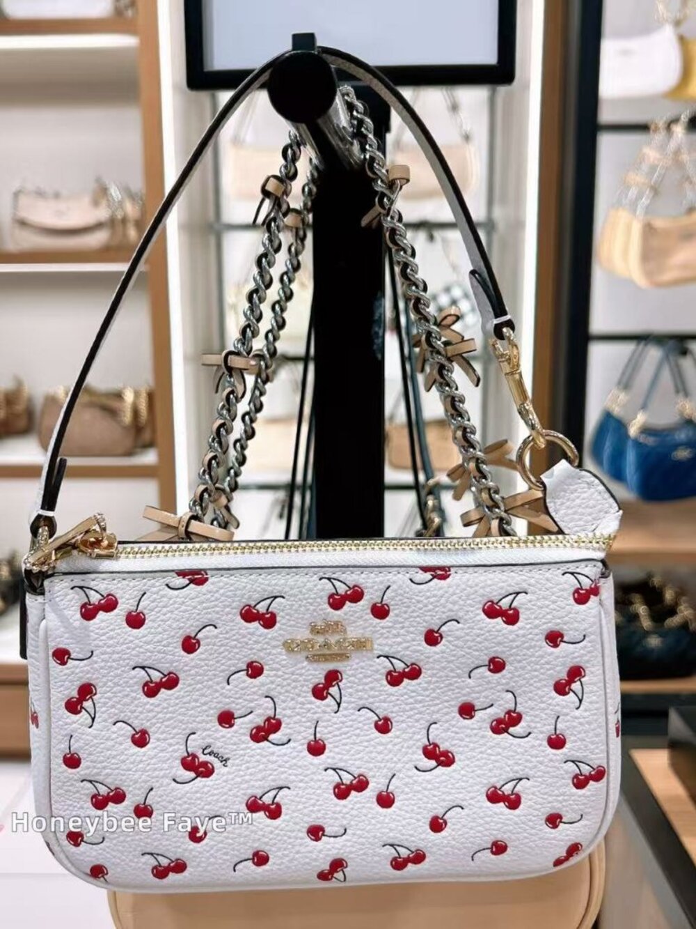 nwt Coach Nolita 19 With Cherry Print CEX29